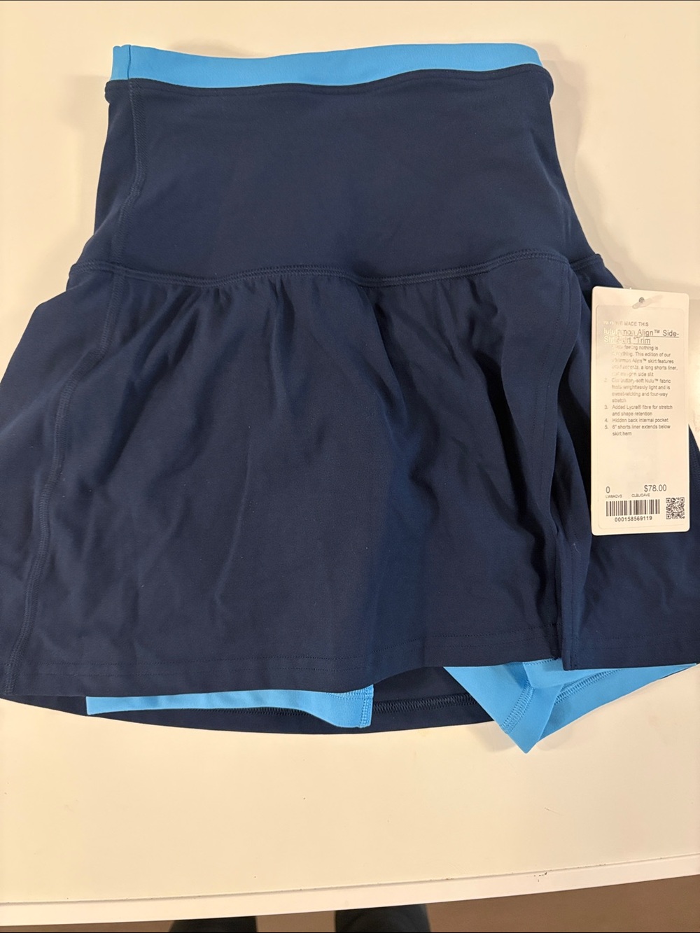 lululemon athletica Navy Skater Skirt with Light Blue Accent